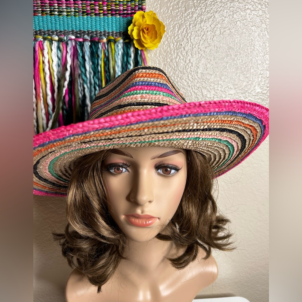 Brixton Colorful Joanna Festival Straw Hat Medium